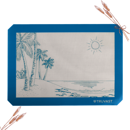 Premium Non-Stick Silicone Baking Mat -  Beach Blue