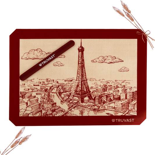 Premium Non-Stick Silicone Baking Mat -  Red Paris